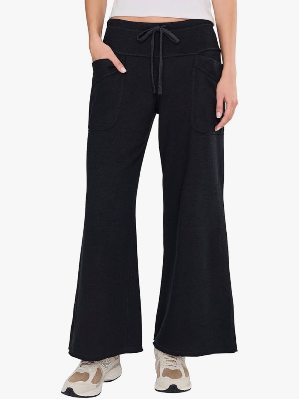 Free People intimately staycation Black Wide-Leg pants Drawstring woman’s XS